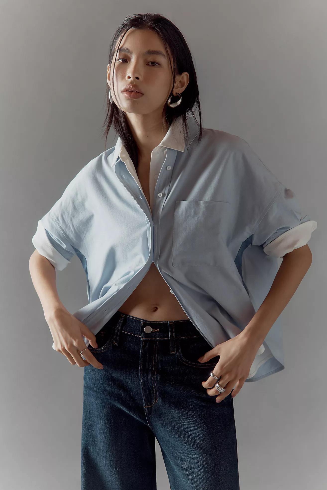 The Mabel Boxy Oxford Shirt by Maeve | Anthropologie (US)