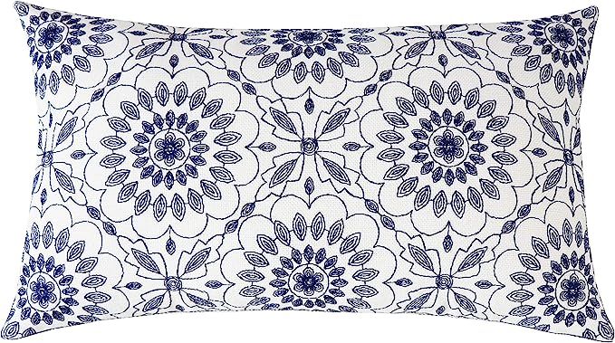 SLOW COW Cotton Linen Embroidery Decorative Lumbar Throw Pillow Cover Pillowcase Rectangular Pill... | Amazon (US)