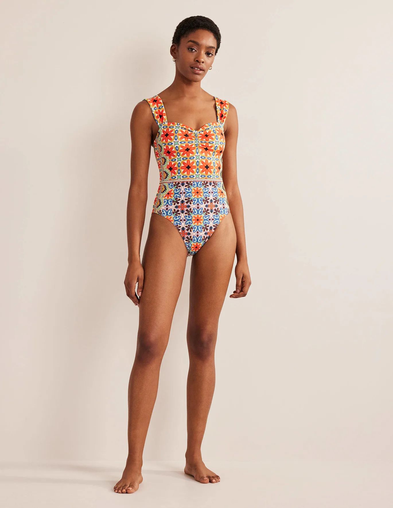 Pleated Sweetheart Swimsuit | Boden (US)