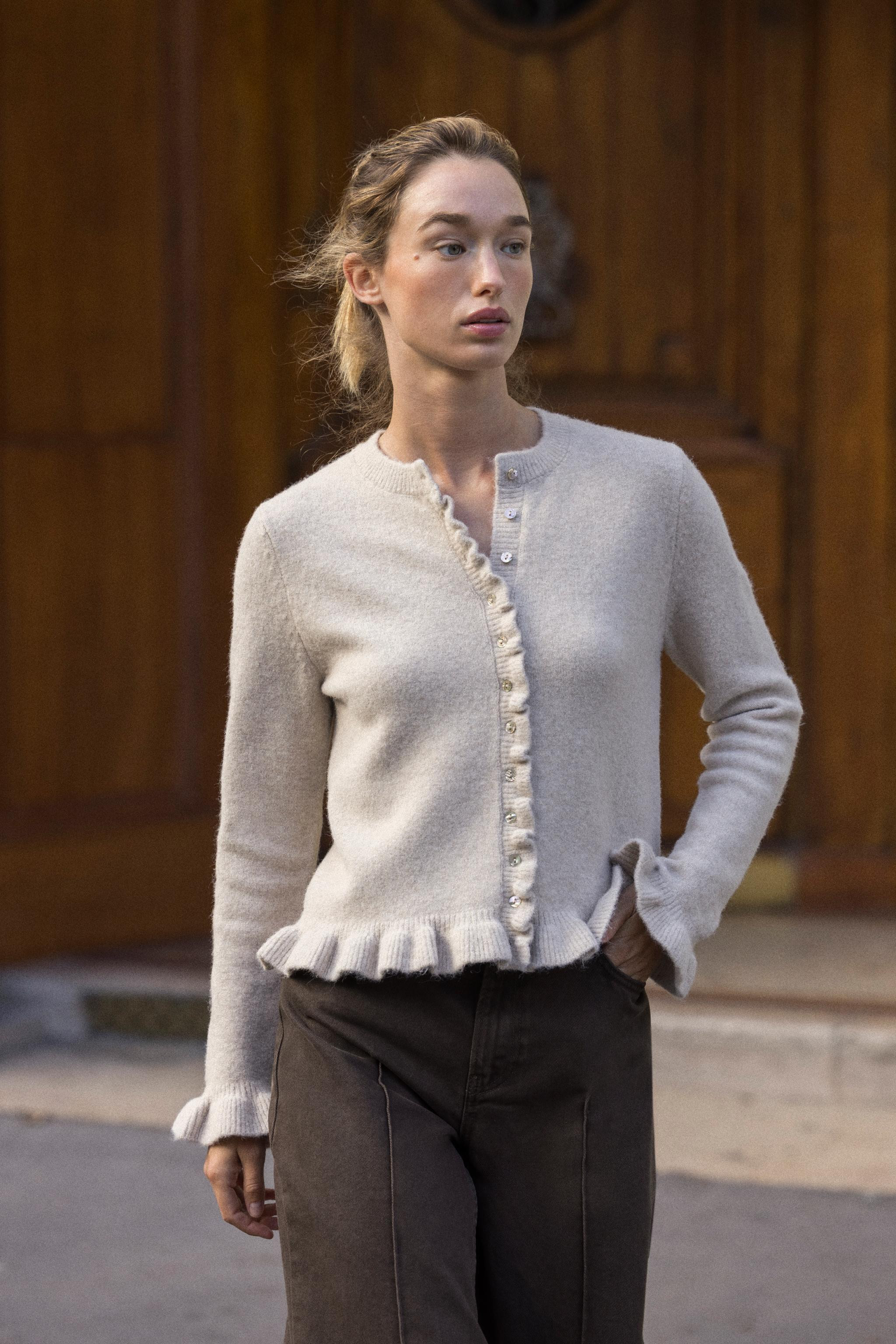 RUFFLED KNIT CARDIGAN | Zara US