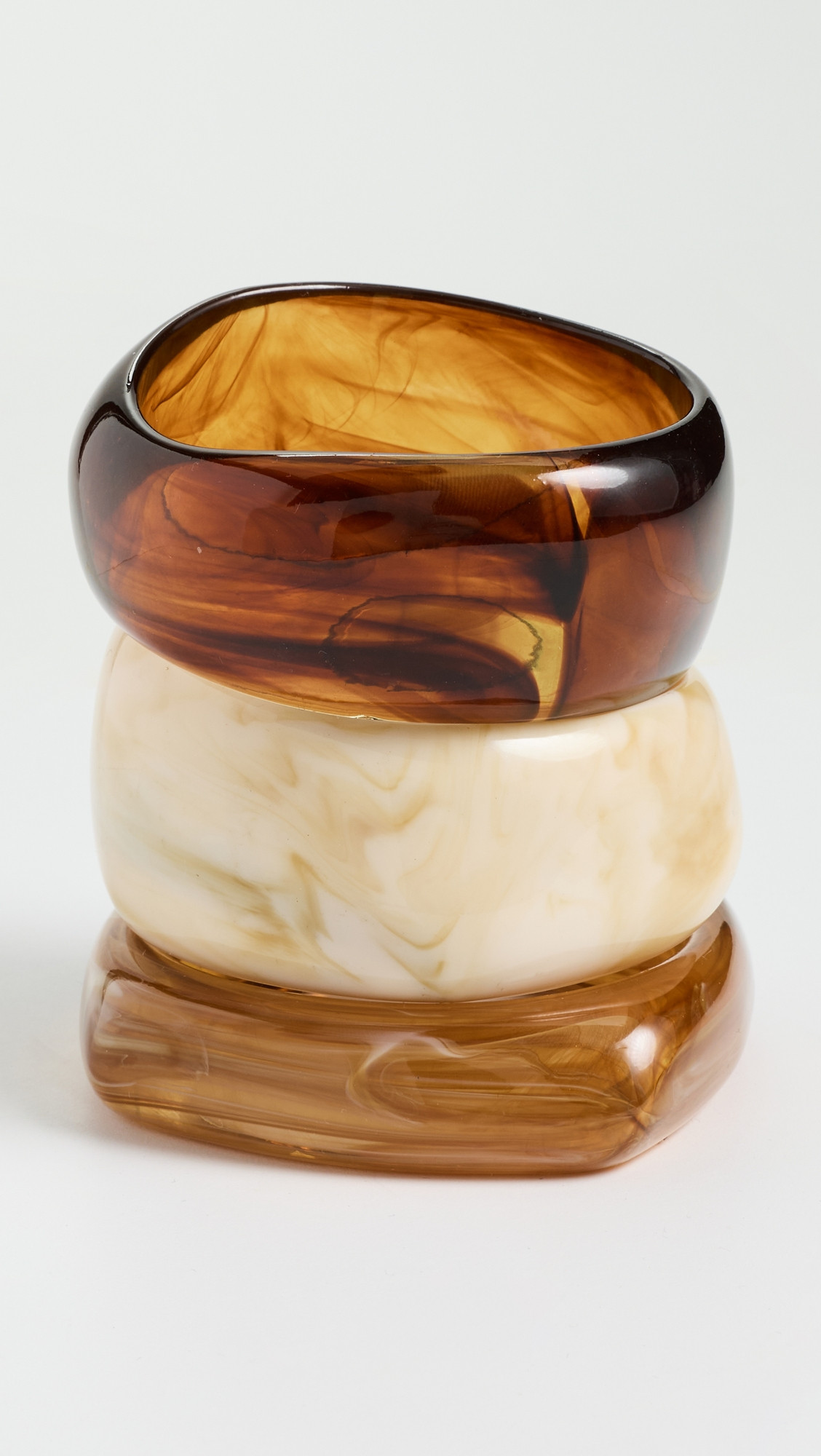 By Adina Eden Caramel Swirl Resin Bangle Set Multi-Color One Size | Shopbop