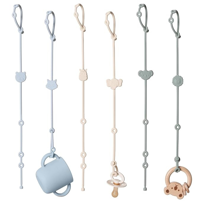 ROCCED Toy Straps for Baby 6pcs, Silicone High Chair Toys Straps Stroller Accessories Toddler Bot... | Amazon (US)