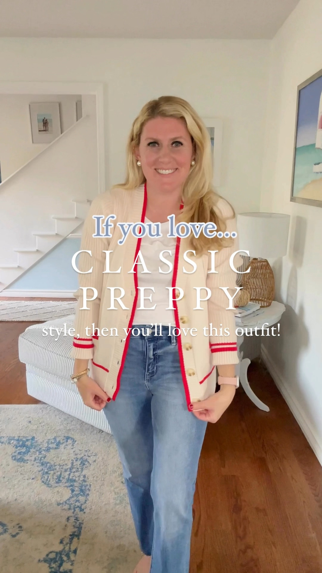 OBSESSED. That’s how I feel about this classic, preppy sweater and these JEANS! 

Omg I think I found a pair of jeans I love that aren’t skinny jeans! This best selling kick flare style have a mid-high waist, a frayed hem, and are under $100, which I love! They have a good amount of stretch but not too much (if you know what I mean!).

Wear the cardigan buttoned or unbuttoned - either way it’s super cute and that pop of red is perfect for the holidays! 

This would make a cute, casual Thanksgiving outfit of every day look! Use code SOLT15 for 15% off! 

What I love: cardigan, jeans, fall outfit, Thanksgiving outfit, classic style, classic fashion, preppy, preppy style, preppy fashion, coastal living, coastal lifestyle, coastal blues, coastal life, Great Lakes, Great Lakes living, Lake Erie, Midwest, Ohio, coastal decor, coastal art, blue and white, grandmillennial style, timeless style

#avaraista #avara #shopavara #classicstyle #preppy #preppystyle #americanstyle #cardigan #jeans #flarejeans #falloutfit #thanksgivingoutfit 

#LTKStyleTip #LTKSeasonal #LTKHoliday