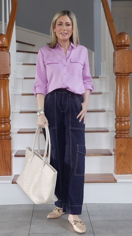 Casual spring outfit

Sizes:
Blouse-size XS
Cargo pants-XS
Shoes-TTS

Woven tote is fully lined with pockets and a zip top



#LTKitbag #LTKfindsunder50 #LTKover40