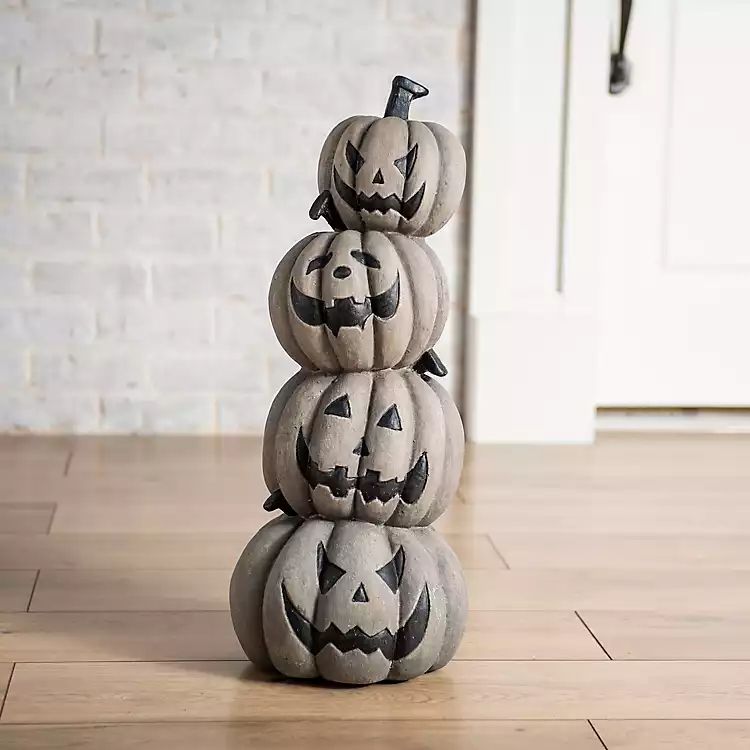 Halloween Four Pumpkins Stacked Statue | Kirkland's Home