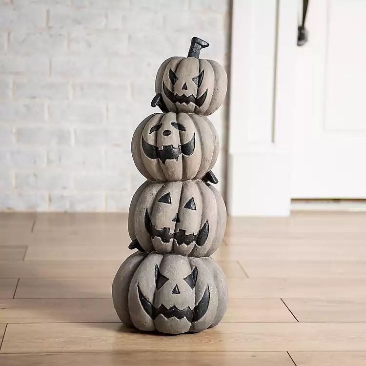 Halloween Four Pumpkins Stacked Statue | Kirkland's Home