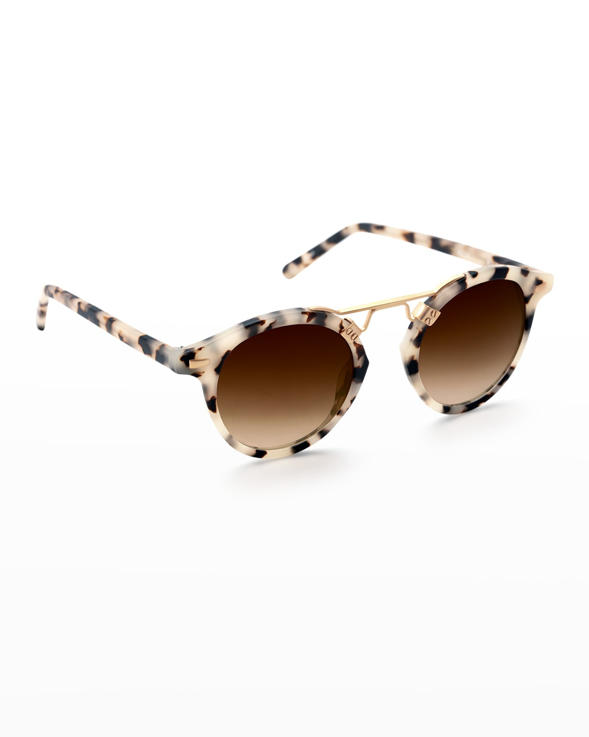 St. Louis Round Gradient Sunglasses, Rose/White Tortoise | Neiman Marcus