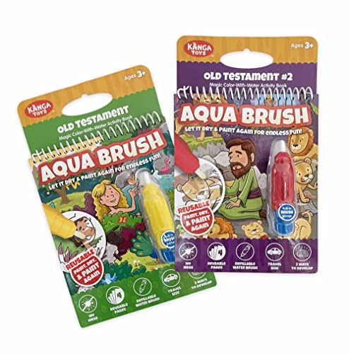 KangaToys Aqua Brush 2 Pack | Old Testament #1 and Old Testament #2 Color with Water Activity Books, Bible School, Preschool, Elementary, Primary, Christian, Religion, for Kids Ages 3+ | Amazon (US)