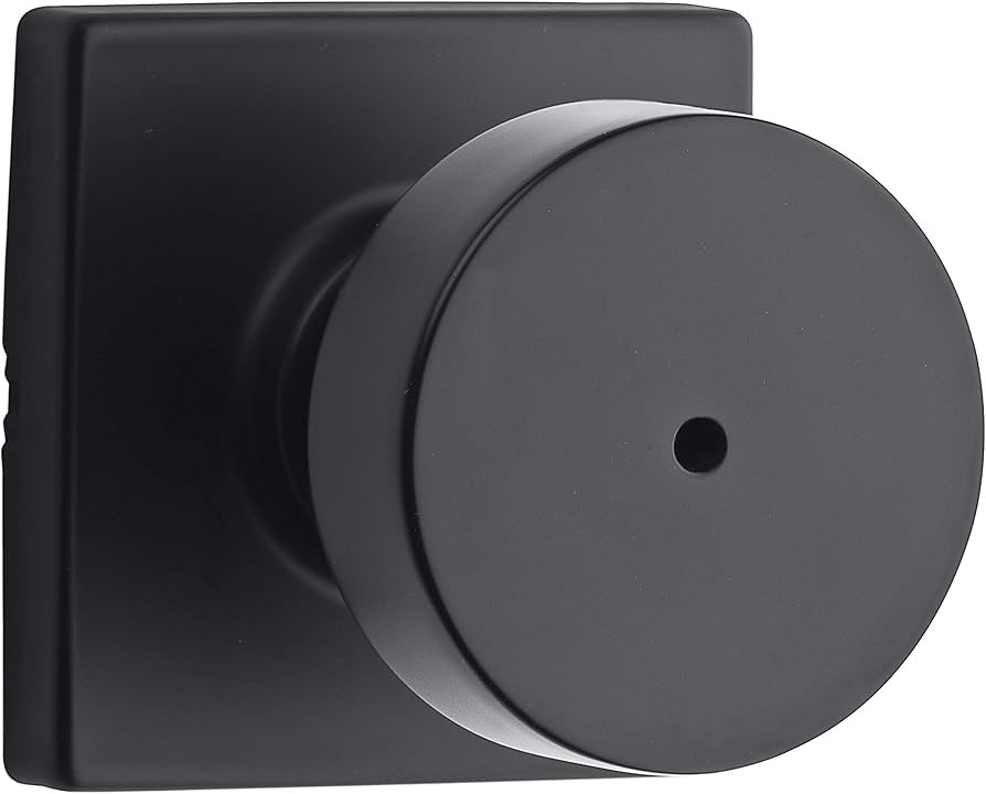 Kwikset Pismo Interior Privacy Door Knob with Lock, Door Handle For Bathroom and Bedroom, Matte B... | Amazon (US)
