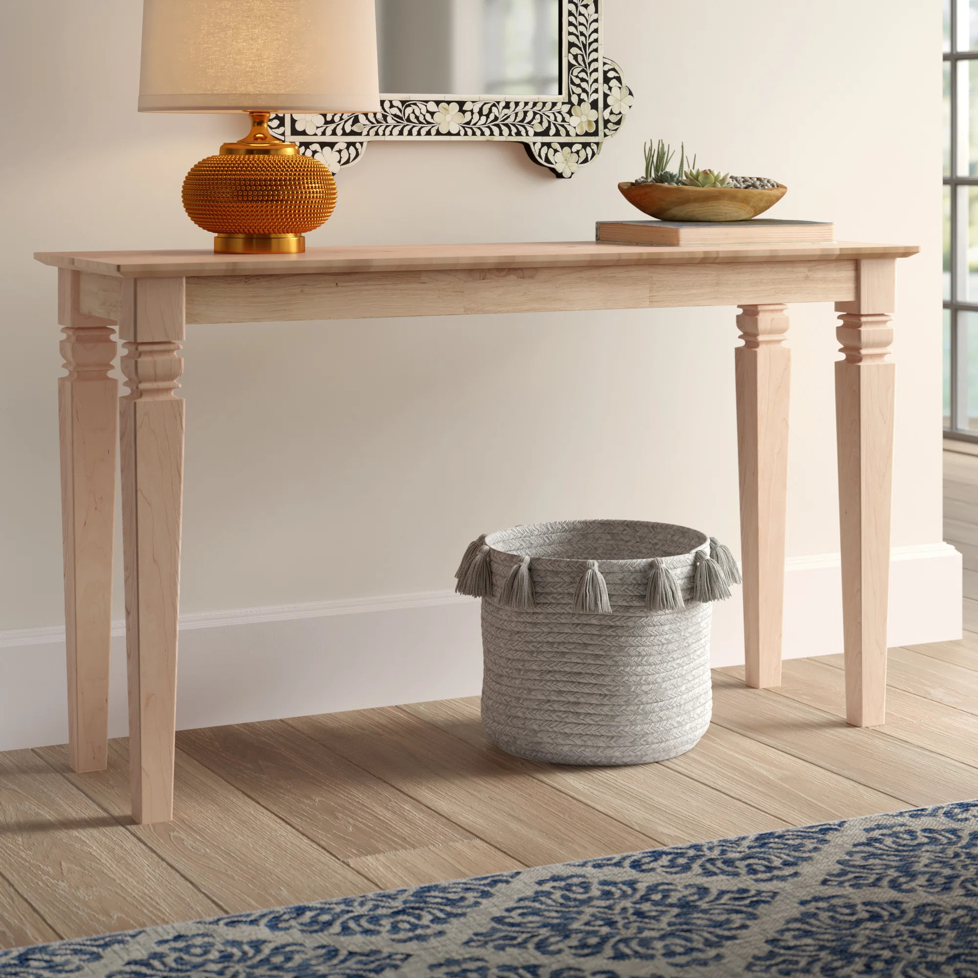 Manatuto 52'' Unfinished Solid Wood Console Table | Wayfair North America
