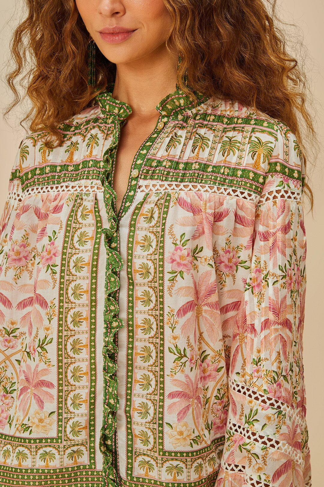 Off-White Palm Dream Blouse | FarmRio (US)