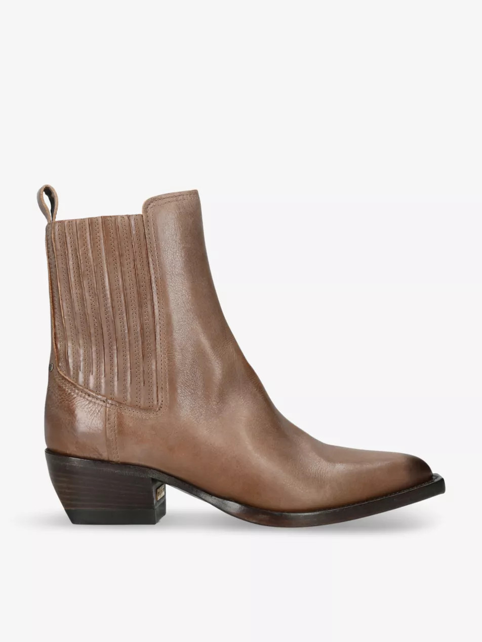 Debbie Beatles leather block-heel ankle boots | Selfridges
