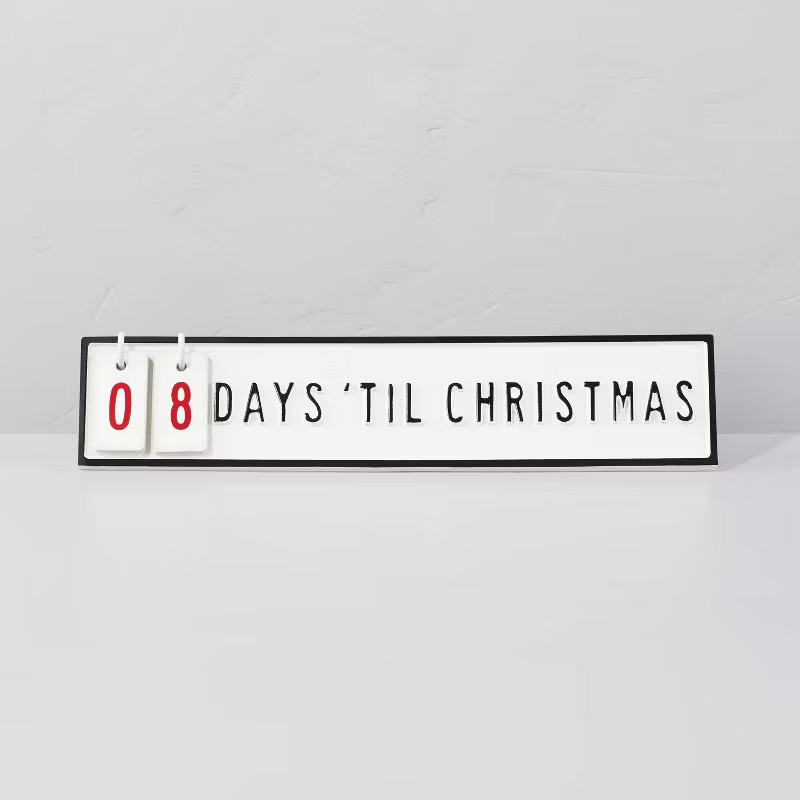 4"x18" Christmas Countdown Tabletop Calendar Cream/Black/Red - Hearth & Hand™ w... | Target