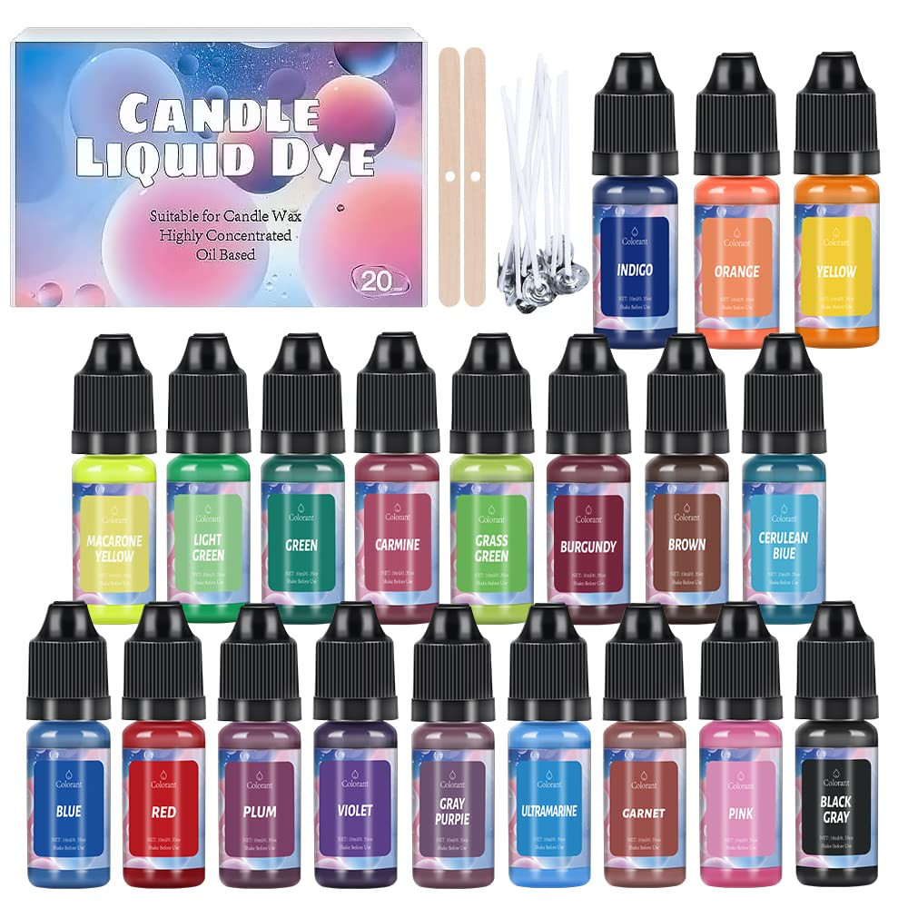 Oil-Based Candle Dye - 20 Non-Toxic, Non-Irritating Colors for DIY Candle Making - Vibrant Concen... | Amazon (US)