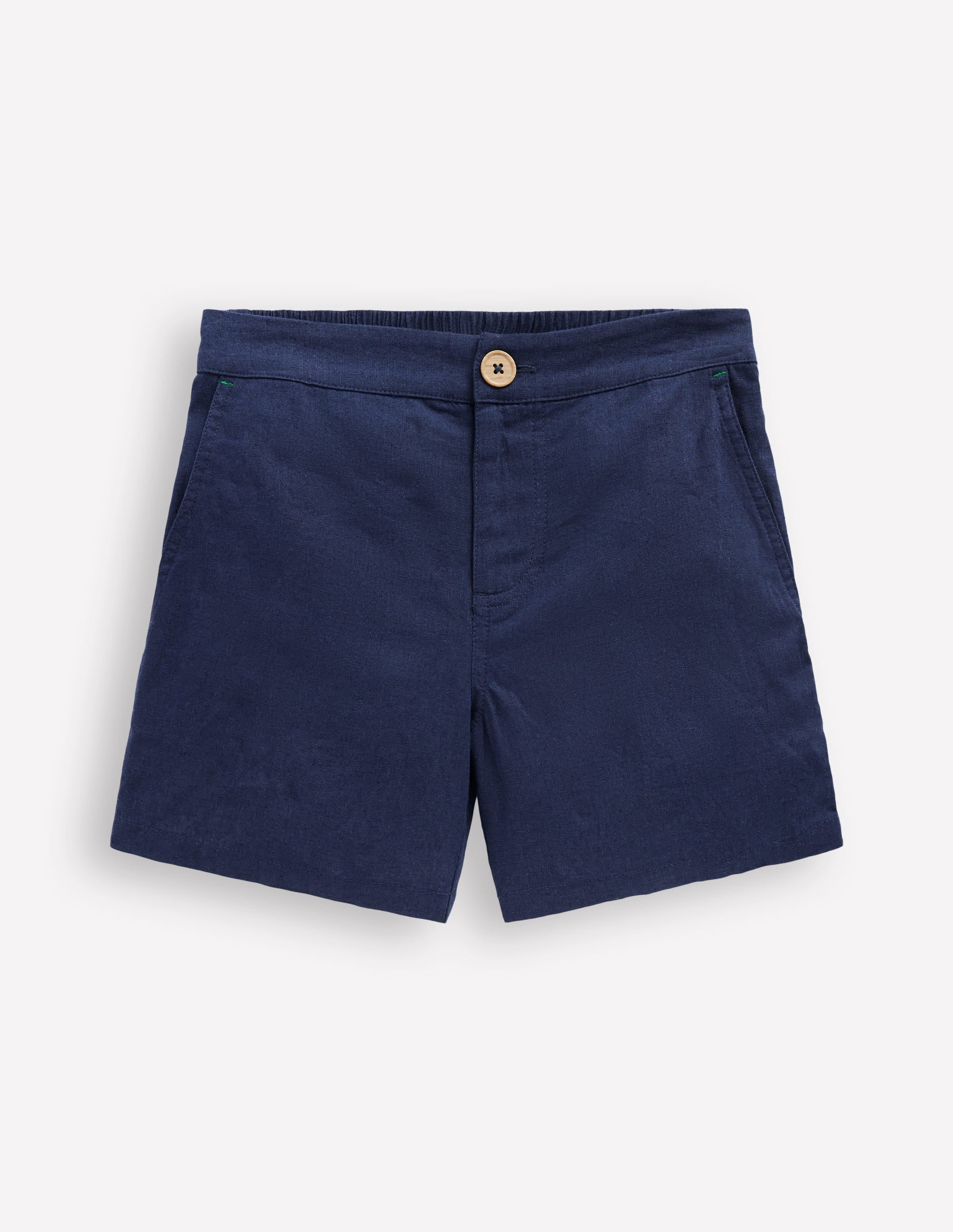 Cotton Linen Shorts-Navy | Boden (US)