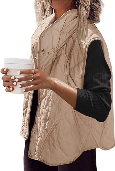 AUTOMET Womens Quilted Puffer Vest Lightweight Winter Coat Sleeveless Warm Outerwear Jackets Padd... | Amazon (US)