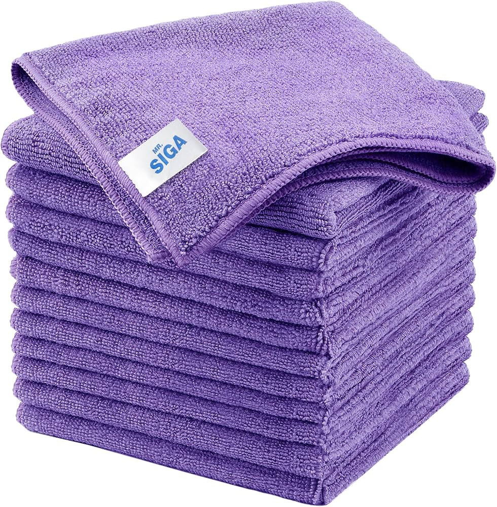 MR.SIGA Microfiber Cleaning Cloths, Streak Free Microfiber Towels, 12 Pack | Amazon (US)