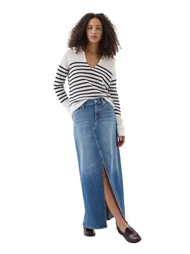 GAP Womens Denim Maxi Skirt Medium Wash 32 | Amazon (US)