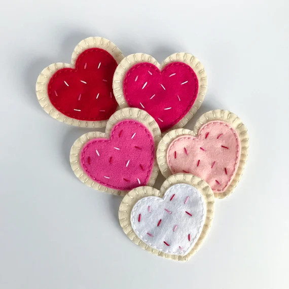 Valentine Cookies|Valentine Hearts|Felt Hearts|Felt Cookie|Felt Food|Play Food|Pretend Food|Kids ... | Etsy (US)