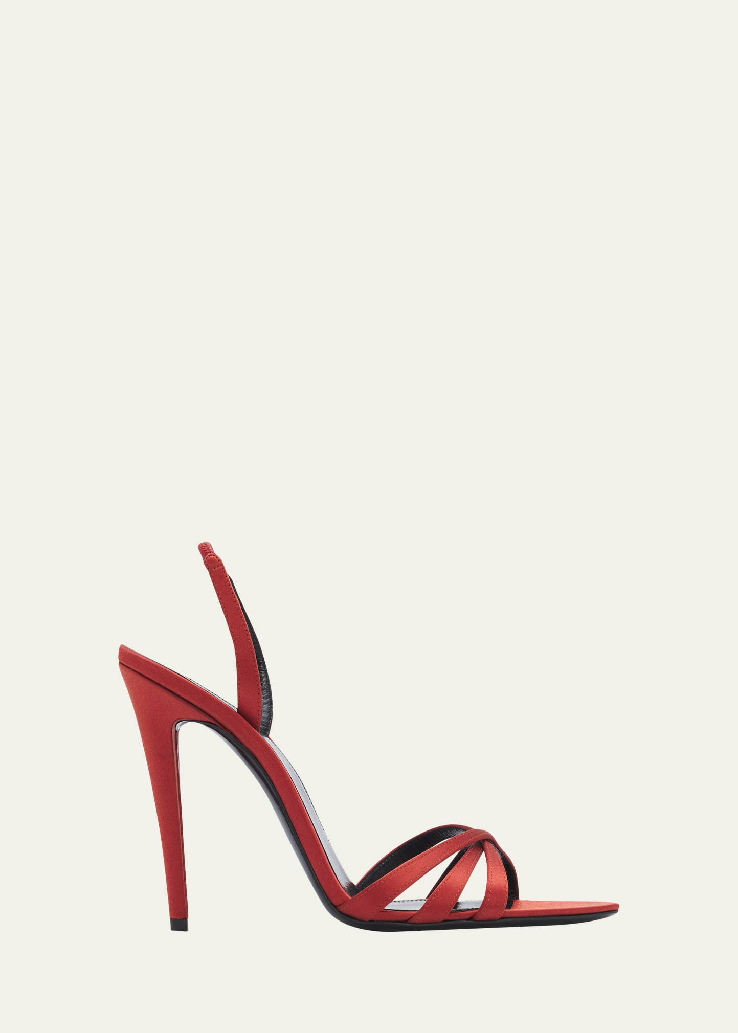 Saint Laurent 110mm Kate Satin Sandals | Bergdorf Goodman
