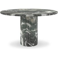 Cava Fluted Round Dining Table 42" - Rosso Luana Marble | Eternity Modern