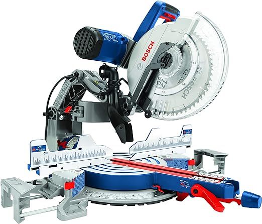 BOSCH GCM12SD 15 Amp 12 Inch Corded Dual-Bevel Sliding Glide Miter Saw with 60 Tooth Saw Blade | Amazon (US)