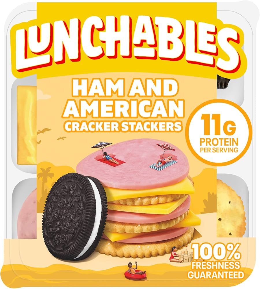 Lunchables Ham & American Cracker Stackers with Chocolate Creme Cookies, 3.2 oz Tray | Amazon (US)