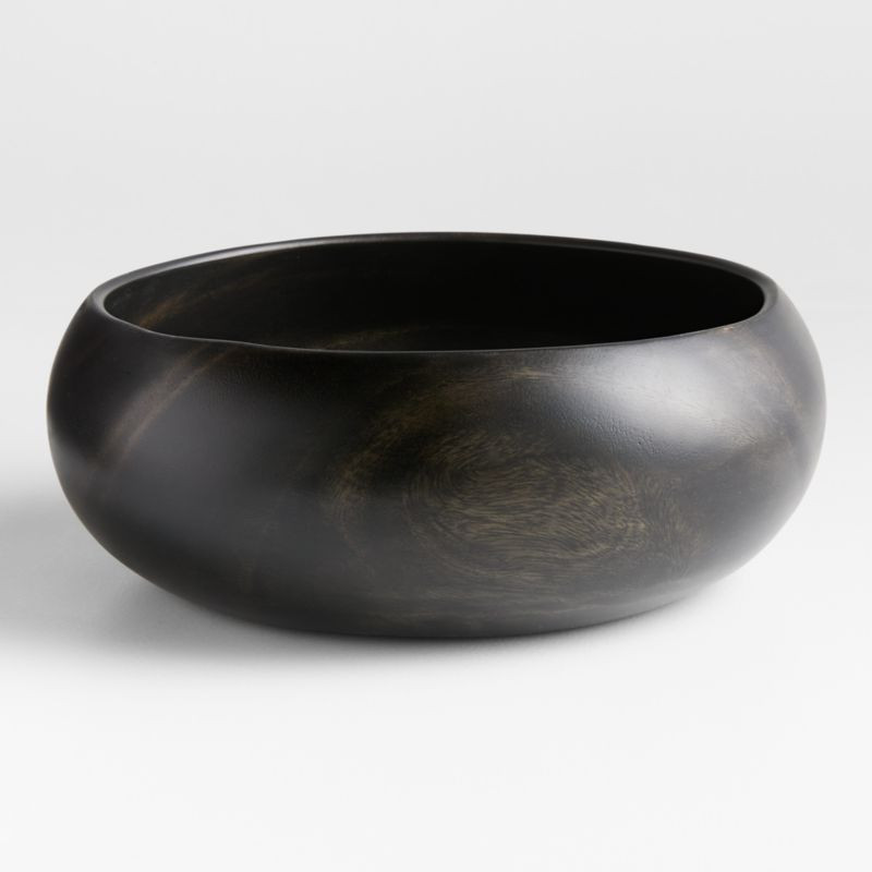 Tondo 14" Ebonized Wood Salad Serving Bowl + Reviews | Crate & Barrel | Crate & Barrel