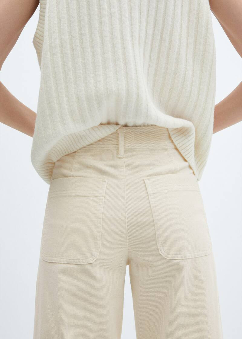 Corduroy culotte trousers -  Women | Mango USA | MANGO (US)
