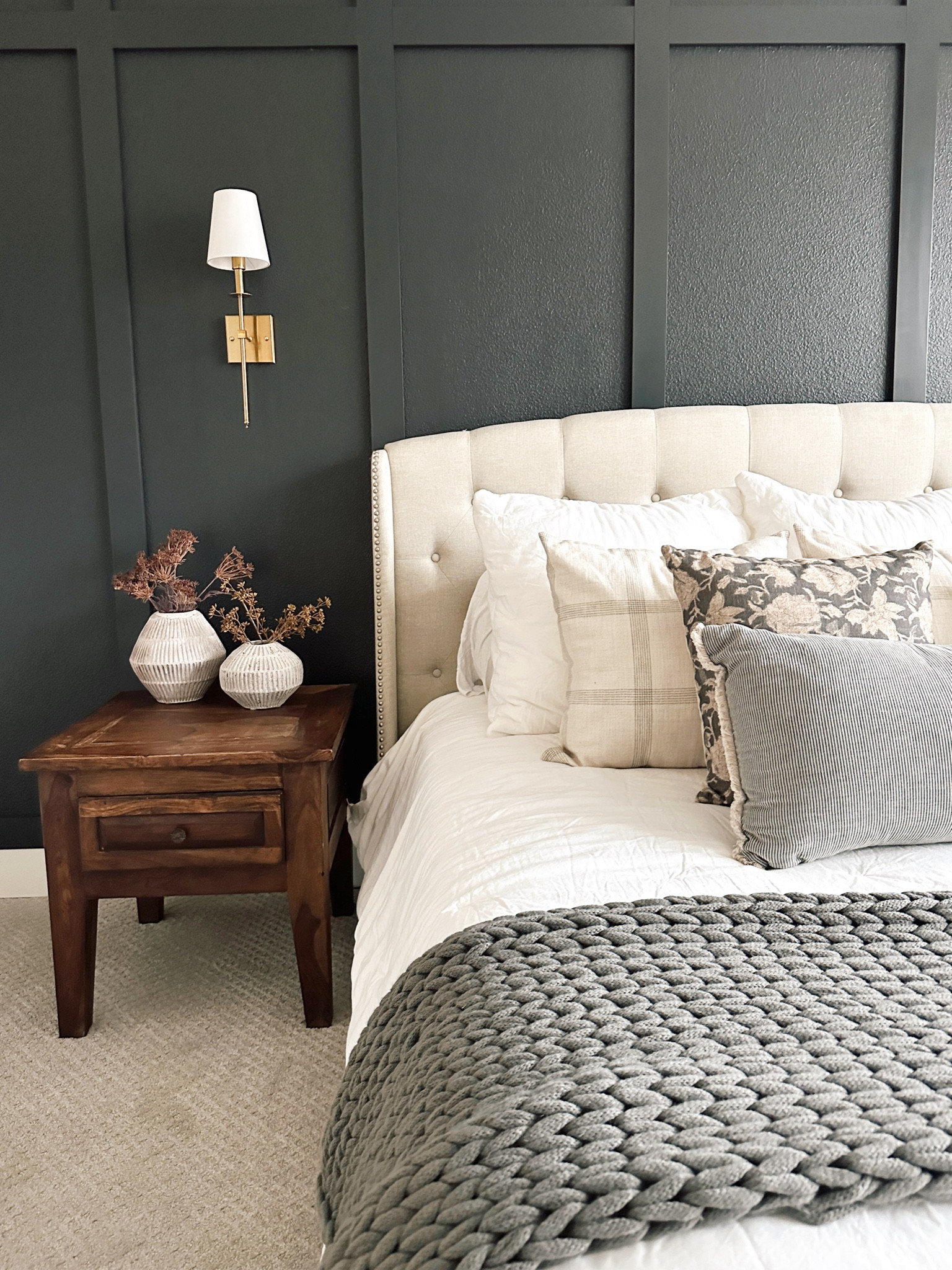 All the contrast and texture in this moody bedroom I did for a client this past year! Love the cozy vibes!

Studio McGee. McGee & co. Arhaus. Target home. Amazon home. Rustic home. Home decor. Primary bedroom. Bedding. Pottery barn. 

#LTKitbag #LTKhome #LTKstyletip