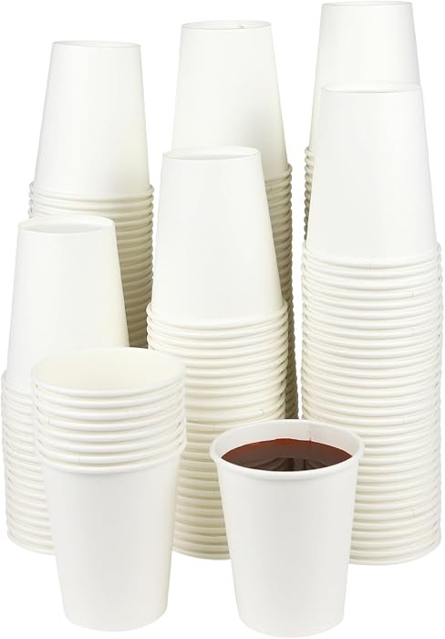 Paper Cups 8 Oz, 120 Pack Paper Coffee Cups 8 Oz, Disposable Cups for Hot and Clod Beverage, Whit... | Amazon (US)