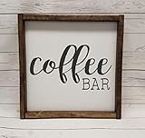 Coffee Bar Sign for coffee bar decor, Farmhouse sign, fixer upper style, chunky framed | Amazon (US)