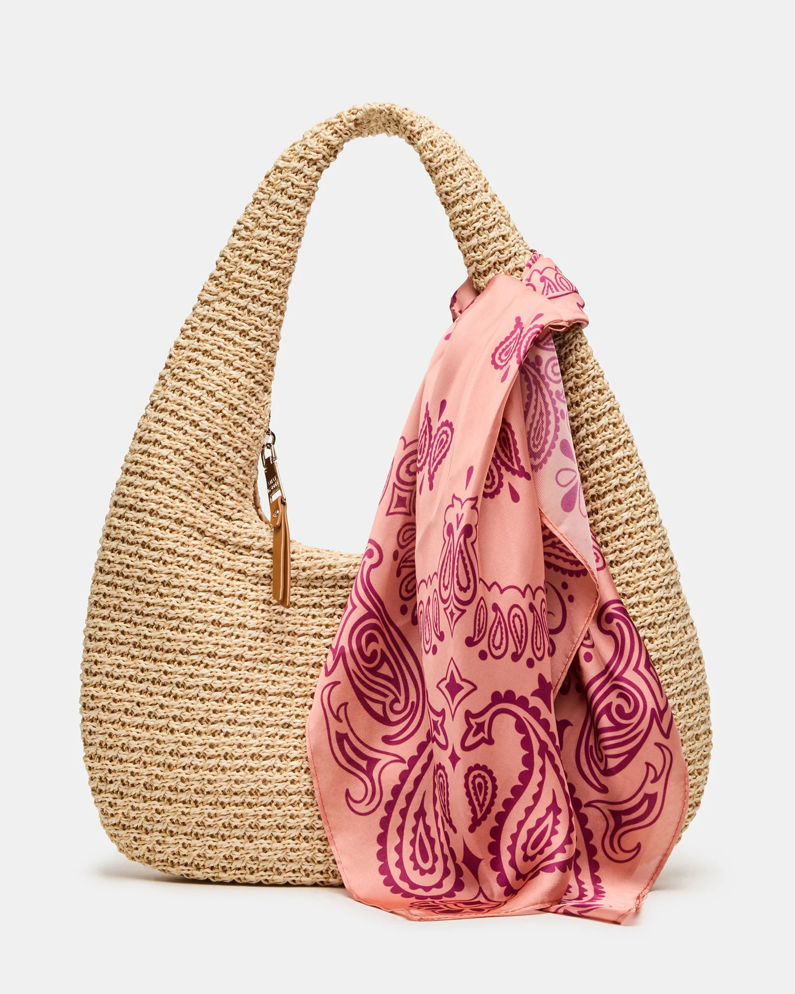 DAENA Bag Natural Crescent Shaped Straw Shoulder Bag | Steve Madden (US)