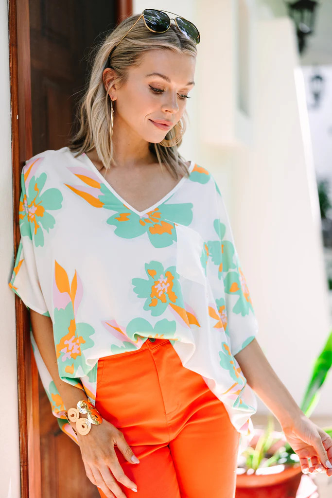 Sunny Days White Floral Top | The Mint Julep Boutique