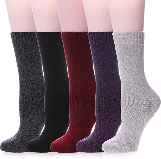 Color City Wool Socks for Women Hiking Warm Thick Cozy Boot Thermal Winter Work Soft Ladies Socks | Amazon (US)