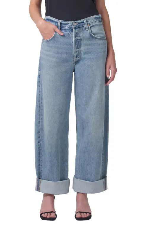 Citizens of Humanity Ayla Baggy Organic Cotton Wide Leg Jeans in Skylights at Nordstrom, Size 25 | Nordstrom