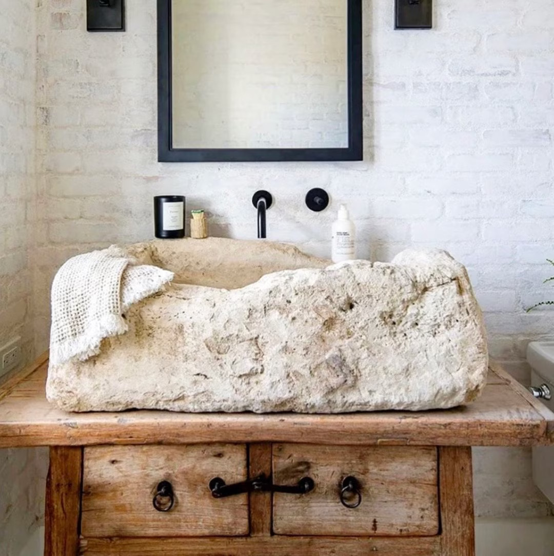 Custom Order Classic Beige Travertine Wall Mounting Sink W30'' X D 16'' X h8 - Etsy | Etsy (US)