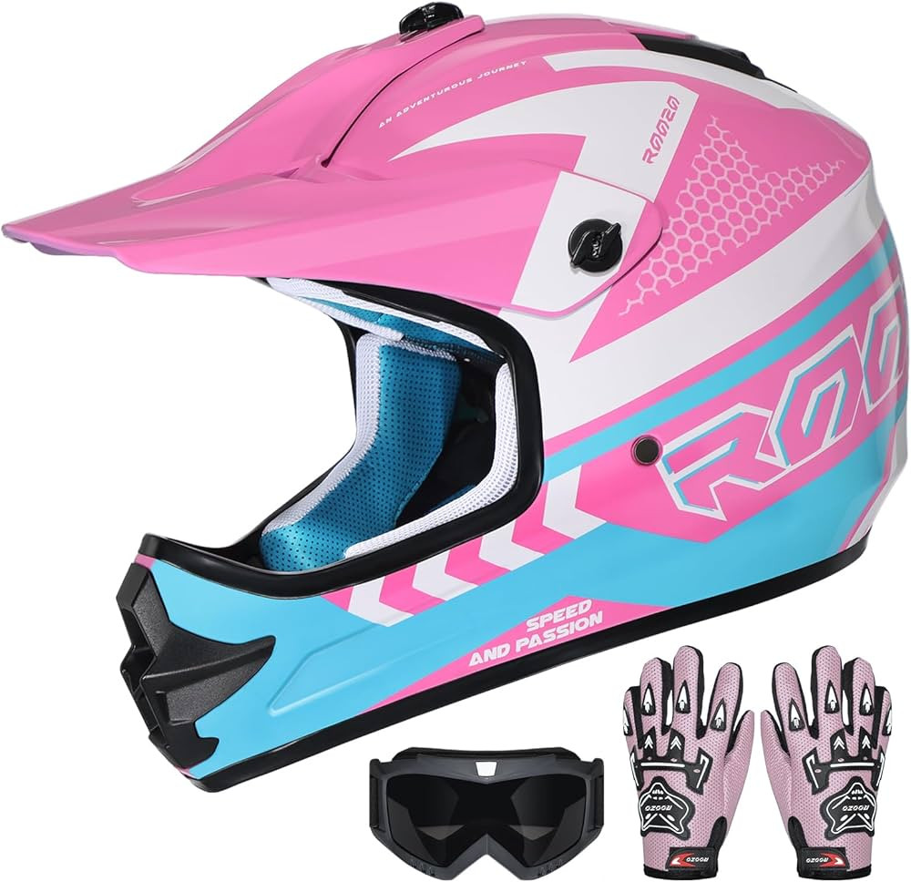 Youth Dirt Bike Helmet DOT Certified - Full Face Motorcycle Helmet for Off-Road, ATV, Street Ridi... | Amazon (US)