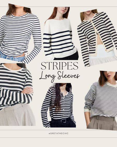 Long sleeve stripes top. 
Top a righe con manica lunga must have di ogni primavera  

#LTKstyletip #LTKeurope #LTKover40