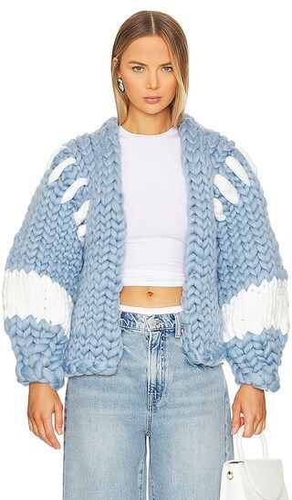 Colossal Knit Coat in Sky Blue | Revolve Clothing (Global)