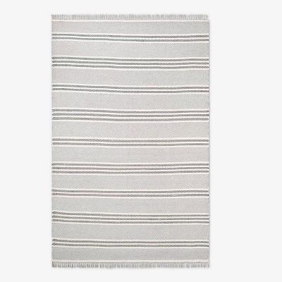 7' x 10' Outdoor Rug Diagonal Stripe Gray - Threshold™ Designed with Studio McGee | Target
