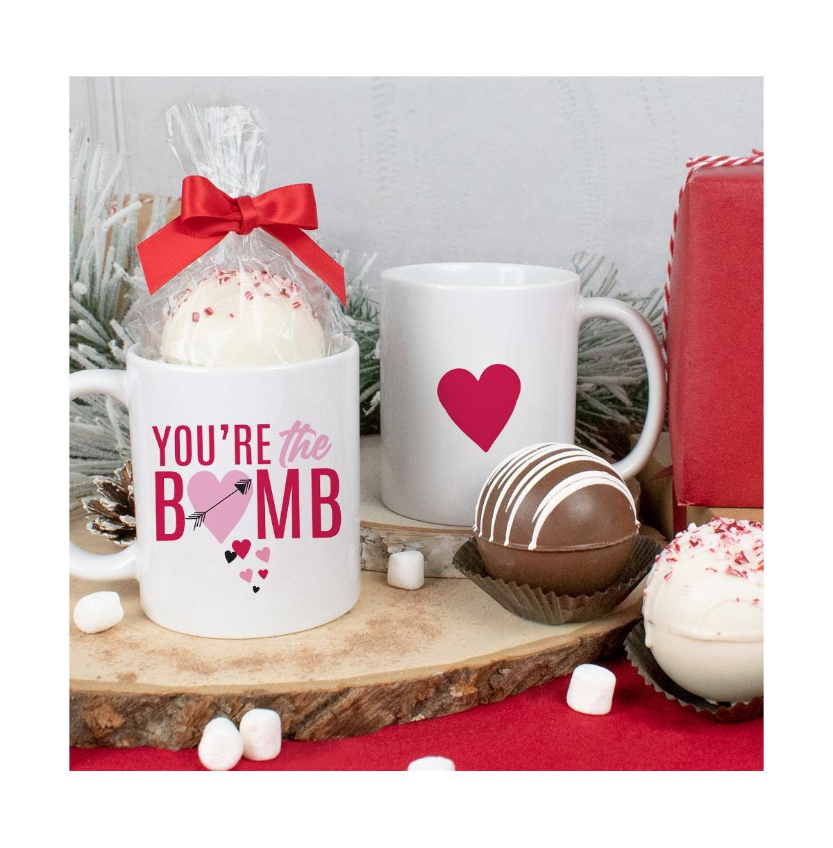 Valentine's Day Gift 11oz Coffee Mug with Peppermint Belgian Hot Chocolate Bomb - "You're the Bomb | Macys (US)