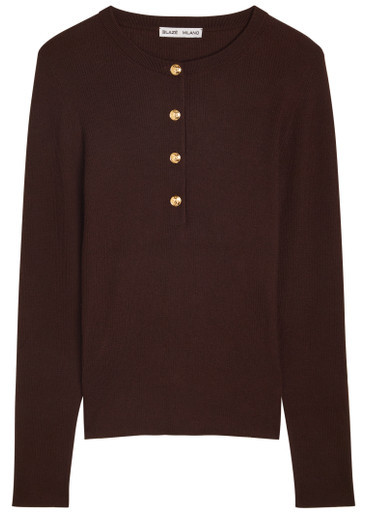 Rolande ribbed cashmere and silk-blend top | Harvey Nichols