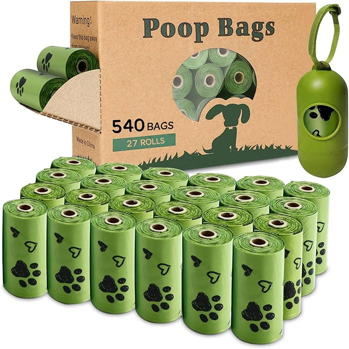 Dog Poop Bag Biodegradable - 540 Count Dog Waste Bags with Dispenser, Extra Thick Strong Leak Pro... | Amazon (US)