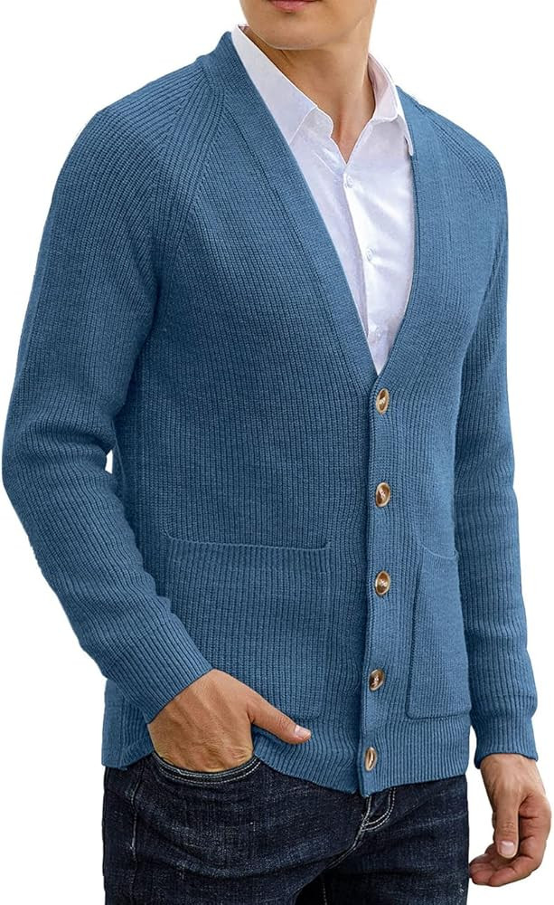 Sailwind Men's Long-Sleeve Cardigan Sweater Soft Cable Knit Sweater for Men | Amazon (US)