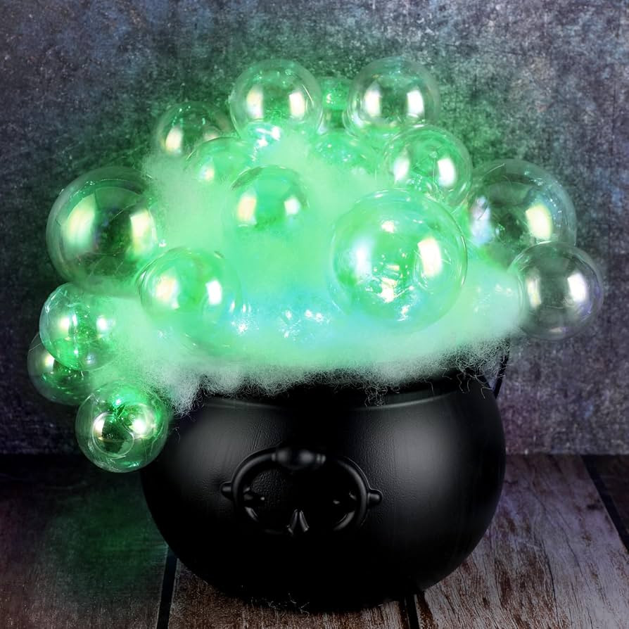Amazon.com: Liliful Light up Bubble Cauldron DIY Set, 7.68" Black Plastic Witches Cauldron with H... | Amazon (US)