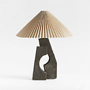 Ruins Black Ceramic Sculptural Table Lamp with Pleated Shade by Athena Calderone + Reviews | Crat... | Crate & Barrel