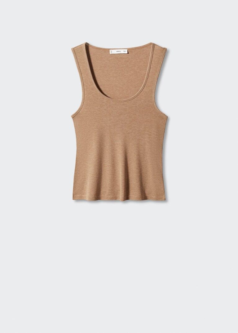 Knitted top with wide straps | MANGO (US)