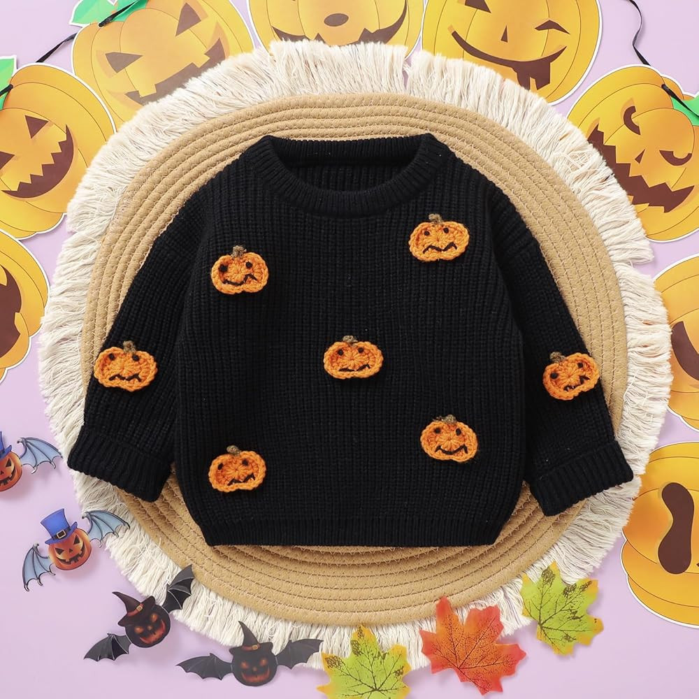 MAYUMMPY Toddler Baby Boy Girl Halloween Sweater Pumpkin Warm Pullover Sweatshirt Knitwear Knitte... | Amazon (US)