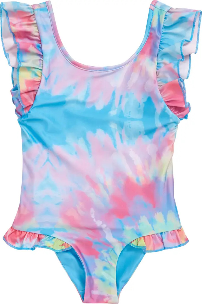 Kids' Ruffles Tie-Dye One-Piece Swimsuit | Nordstrom